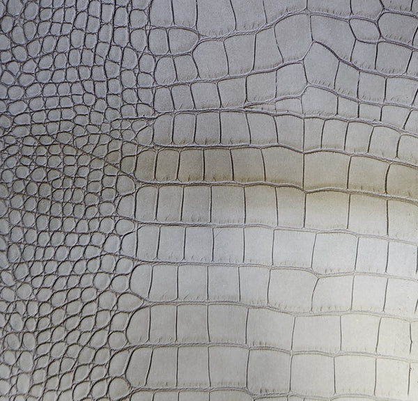 Le Embossed Croc Suse | Vegan Leather |  Deep Grey