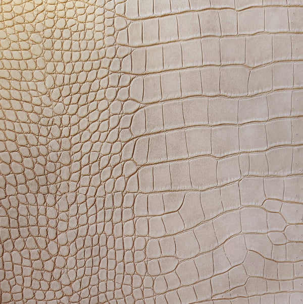 Le Embossed Croc Suse | Vegan Leather |  Khaki Beige