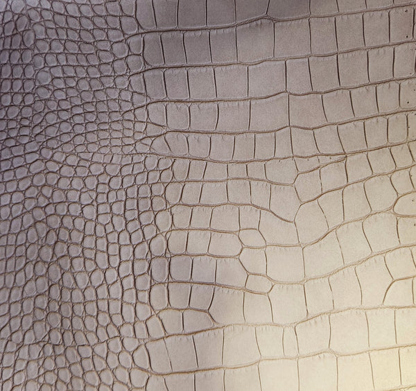 Le Embossed Croc Suse | Vegan Leather |  Light Taupe