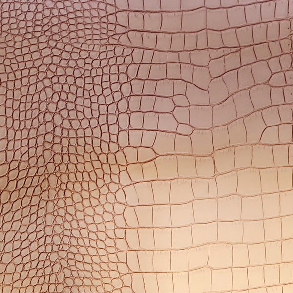 Le Embossed Croc Suse | Vegan Leather |  Mocha Brown