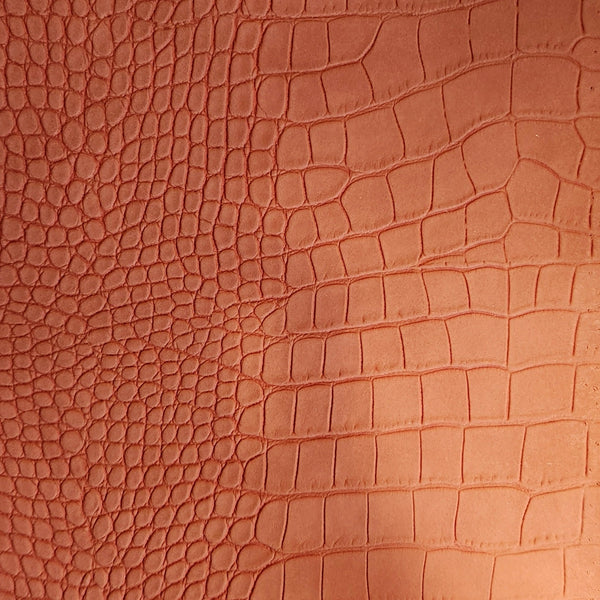 Le Embossed Croc Suse | Vegan Leather |  Orange