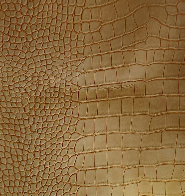 Le Embossed Croc Suse | Vegan Leather |  Rustoc Yellow Corn