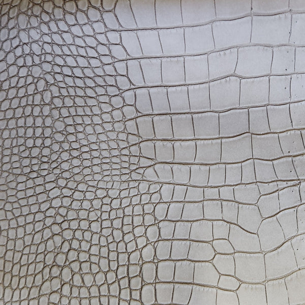 Le Embossed Croc Suse | Vegan Leather |  Stone Grey