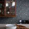 Nocturne Indigo Room Setting | Schumacher Wallpaper