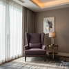 Subtle Woven Texture Deep Plum Upholstered Chair | Architectural Fabrics