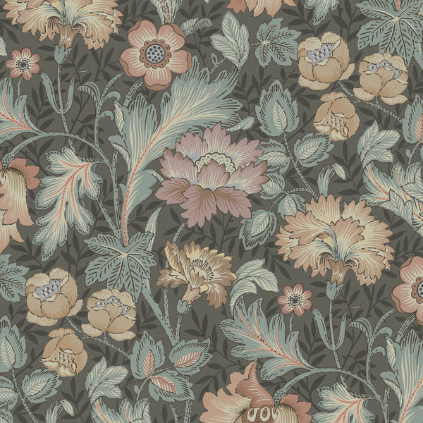 Jane Mural, Slate Wallcoverings | Schumacher