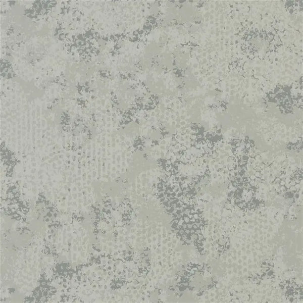 Udyana Distressed Floral Graphite Wallpaper | Designers Guild Europe