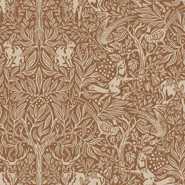 Under the Elder Tree, Rust Wallcoverings | Schumacher