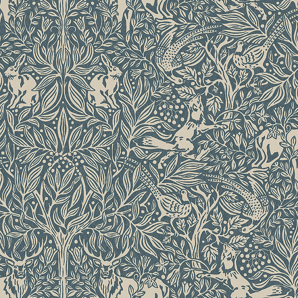 Under the Elder Tree, Midnight Wallcoverings | Schumacher