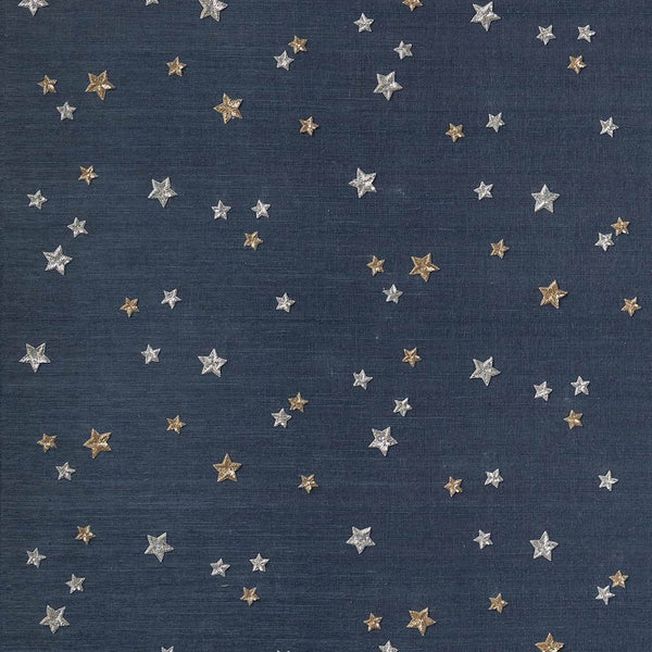 Galaxy Stars Grasscloth Navy Wallpaper | Cowtan & Tout