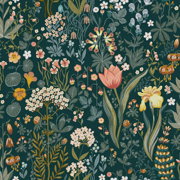 Blomsterhav, Spruce Wallcoverings | Schumacher