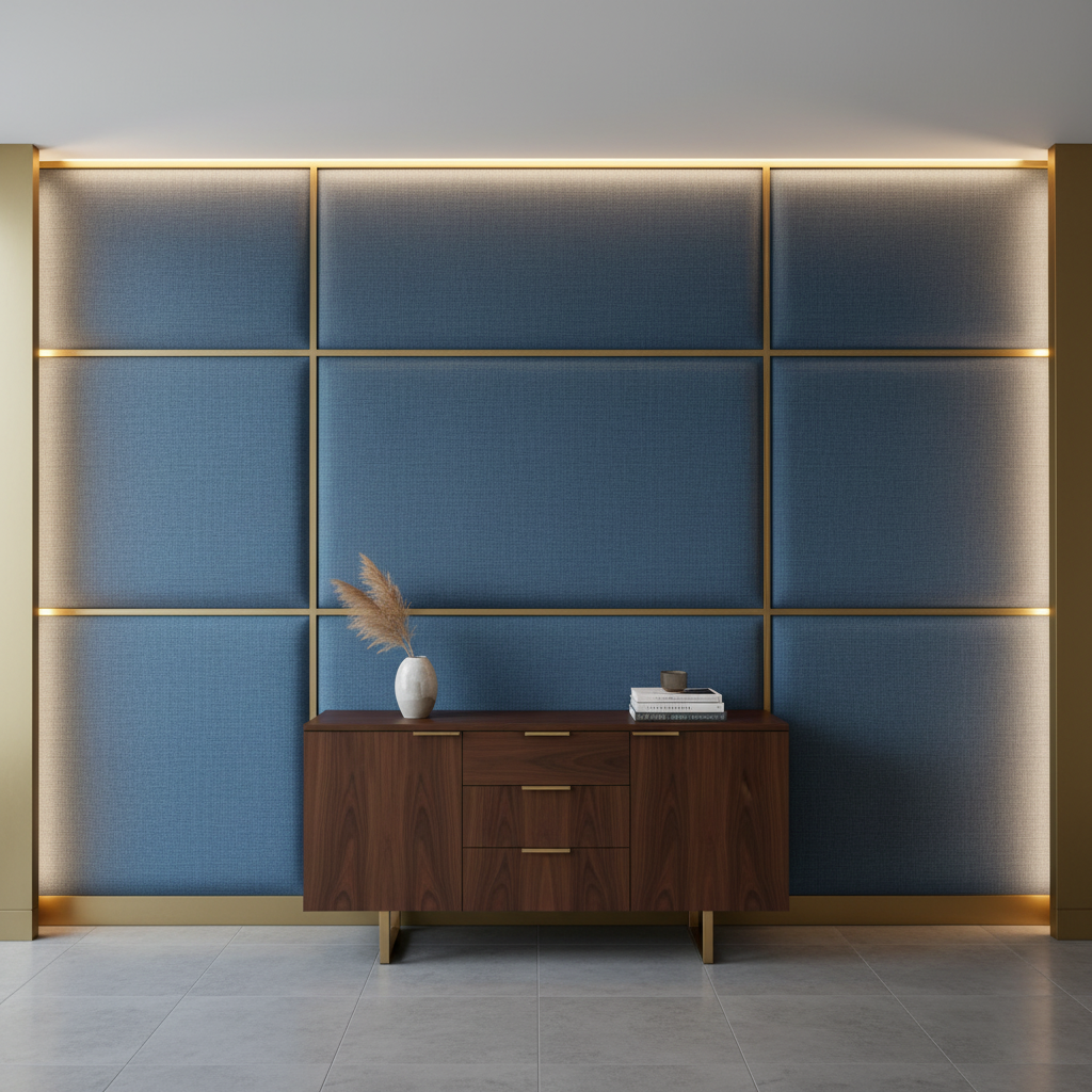 Marigot - Cobalt Upholstered Wall Panel | Architectural Fabrics