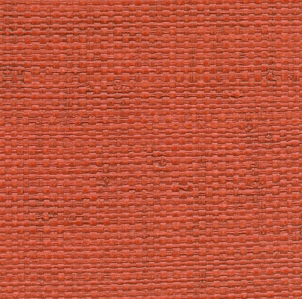 Le Embossed Raffia Madame Bovary - Burnt Sienna Commercial Wallcovering | Koroseal