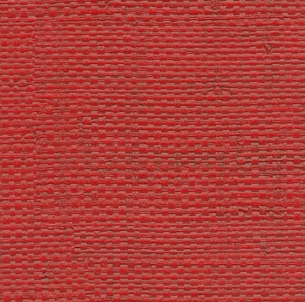 Le Embossed Raffia Scarlet Letter - Brick Red Commercial Wallcovering | Koroseal
