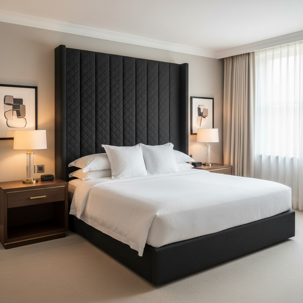 Tyrell Bay - Black Upholstered Headboard | Architectural Fabrics