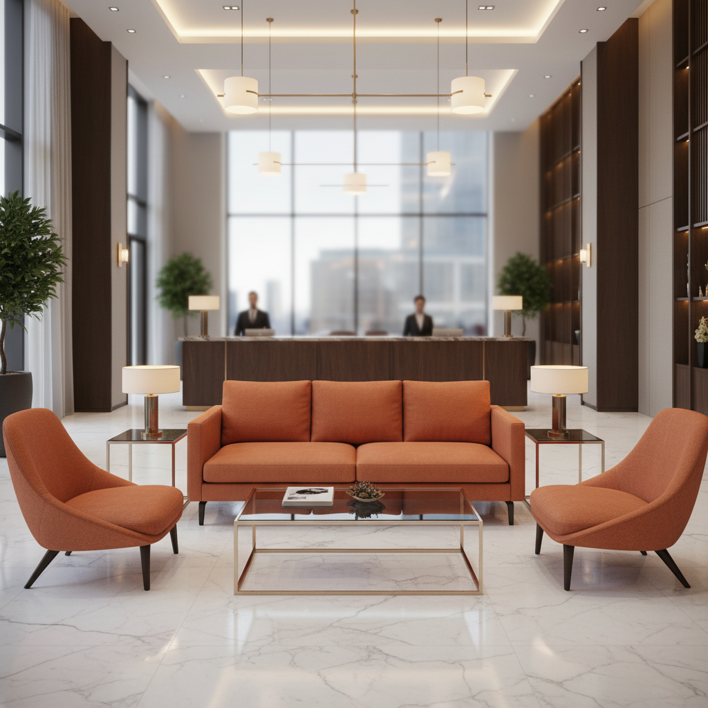 Aarden - Terracotta Silicone Hybrid Upholstered Sofa | Architectural Fabrics