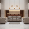 Smooth Solid Surface Soft Gray Upholstered Sofa | Architectural Fabrics