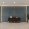 Smooth Solid Texture Slate Blue Upholstered Wall Panel | Architectural Fabrics