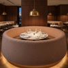 Rum Punch - Persimmon Upholstered Banquette | Architectural Fabrics