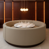 Smooth Solid Texture Soft Taupe Upholstered Banquette | Architectural Fabrics