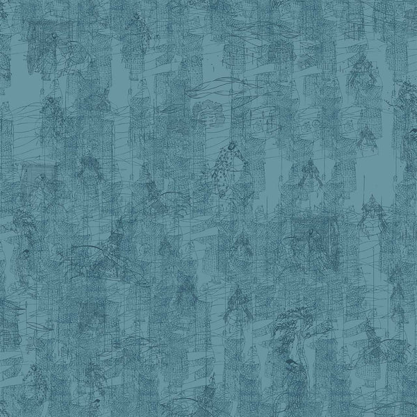 Xian Teal, Sample / Vinyl Wallcoverings | Newwall