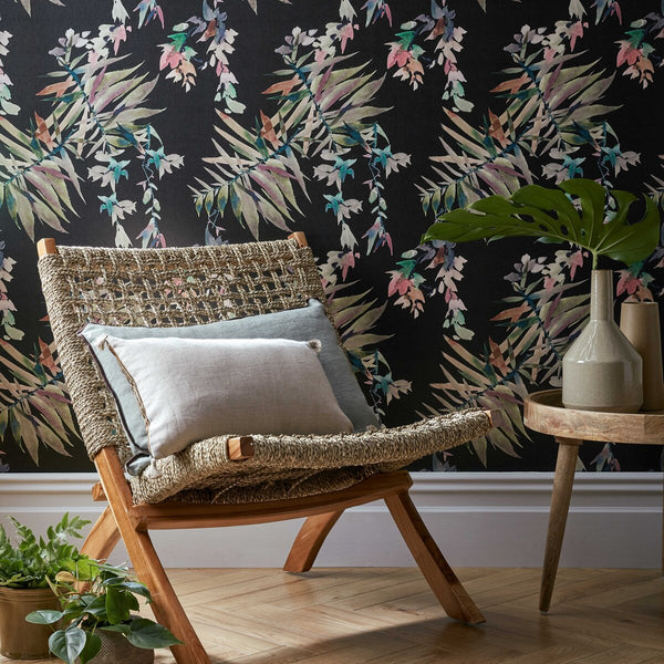 Essence Sable - Black Wallcovering | 1838 Wallcoverings