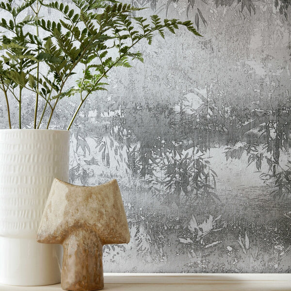 Serenity - Sepia Grey Wallcovering | 1838 Wallcoverings