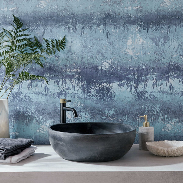 Serenity - Indigo Blue Wallcovering | 1838 Wallcoverings