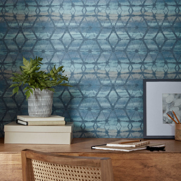 Mineral Agate - Blue Wallcovering | 1838 Wallcoverings