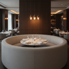 Kralendijk - Glacier Upholstered Banquette | Architectural Fabrics