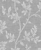 Fentucci Leaf Trail Wallpaper - Contemporary Botanical - Metallic Silver & Glass Beads | Fentucci