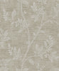 Fentucci Leaf Trail Wallpaper - Contemporary Botanical - Metallic Taupe & Glass Beads | Fentucci