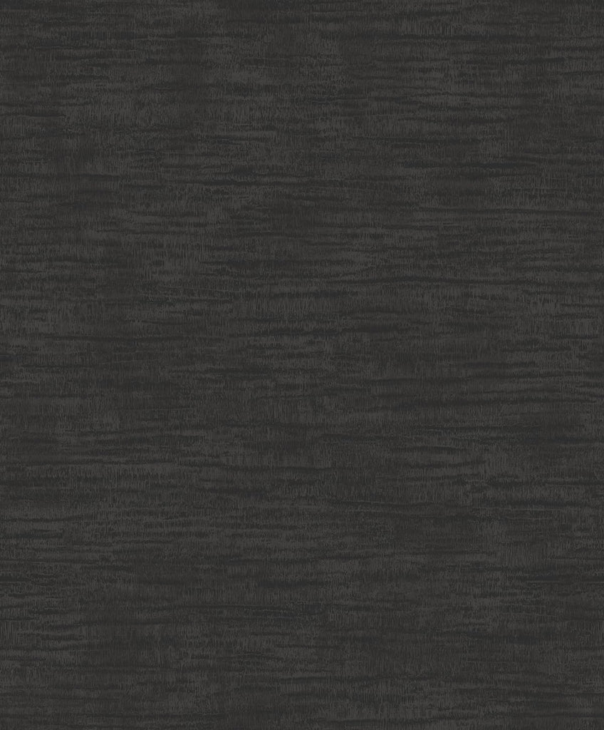 Fentucci Bark Texture Wallpaper - Contemporary Faux - Metallic Charcoal & Ebony | Fentucci