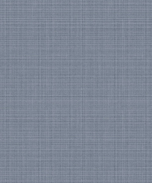 Fentucci Crosshatch Linen Wallpaper - Contemporary Faux - Metallic Slate Blue | Fentucci
