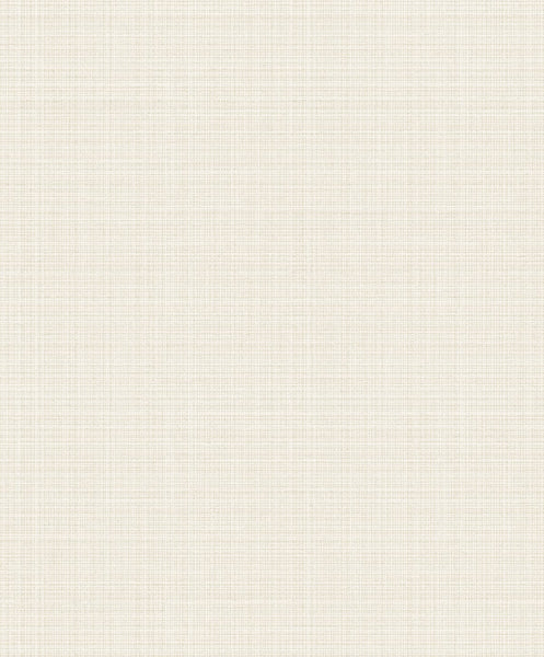 Fentucci Crosshatch Linen Wallpaper - Contemporary Faux - Metallic Ivory | Fentucci