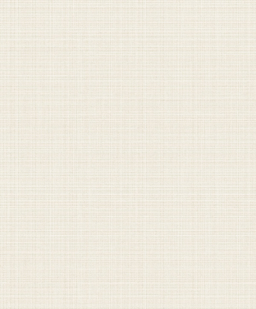 Fentucci Crosshatch Linen Wallpaper - Contemporary Faux - Metallic Ivory | Fentucci