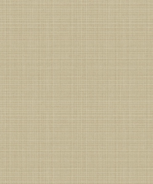 Fentucci Crosshatch Linen Wallpaper - Contemporary Faux - Metallic Khaki | Fentucci