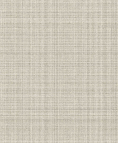 Fentucci Crosshatch Linen Wallpaper - Contemporary Faux - Metallic Greige | Fentucci