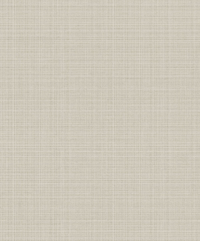 Fentucci Crosshatch Linen Wallpaper - Contemporary Faux - Metallic Greige | Fentucci