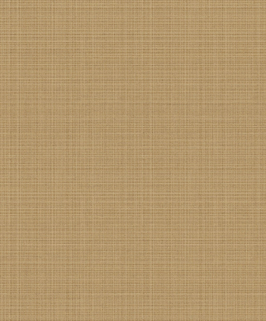 Fentucci Crosshatch Linen Wallpaper - Contemporary Faux - Metallic Antique Brass | Fentucci