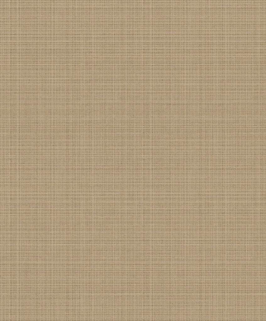 Fentucci Crosshatch Linen Wallpaper - Contemporary Faux - Metallic Taupe | Fentucci