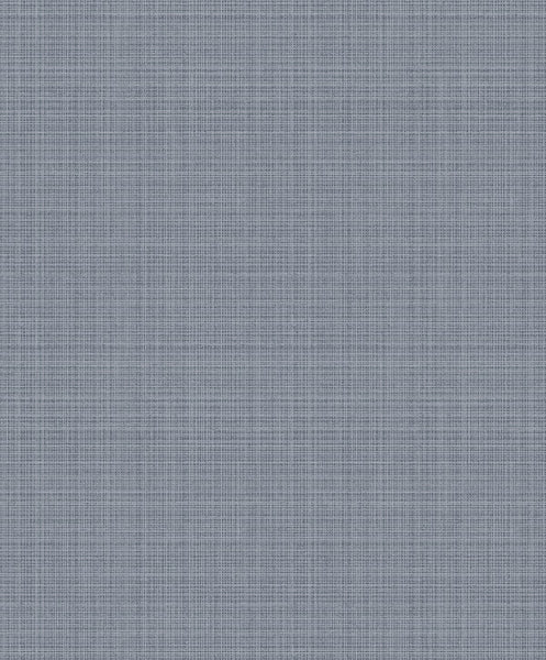 Fentucci Crosshatch Linen Wallpaper - Contemporary Faux - Metallic Smoke | Fentucci