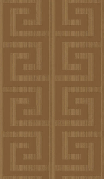 Malibu Greek Key Wallpaper - Contemporary Geometric - Metallic Terra Cotta | Malibu Wallpaper