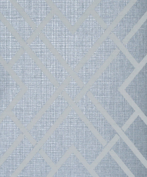 Malibu Diamond Lattice Wallpaper - Contemporary Geometric - Metallic Slate Blue | Malibu Wallpaper