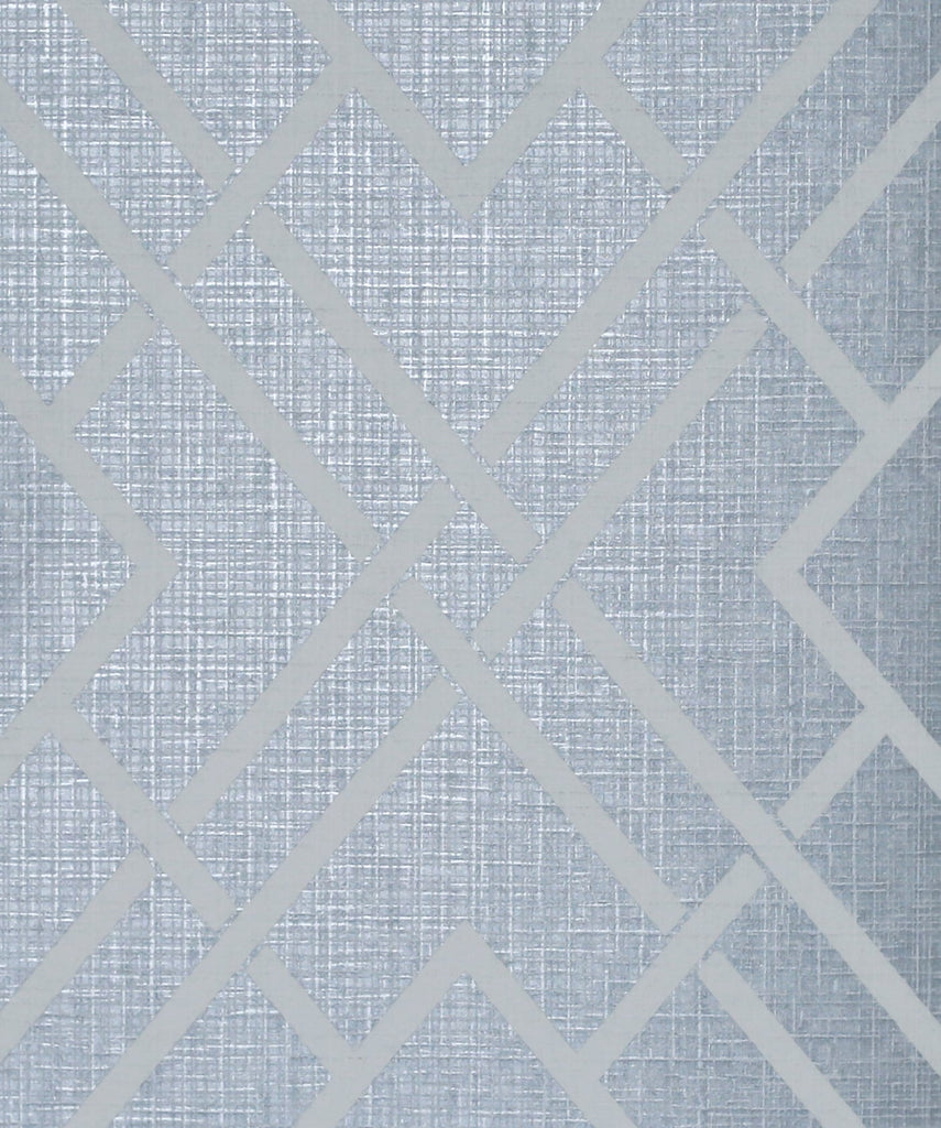 Malibu Diamond Lattice Wallpaper - Contemporary Geometric - Metallic Slate Blue | Malibu Wallpaper