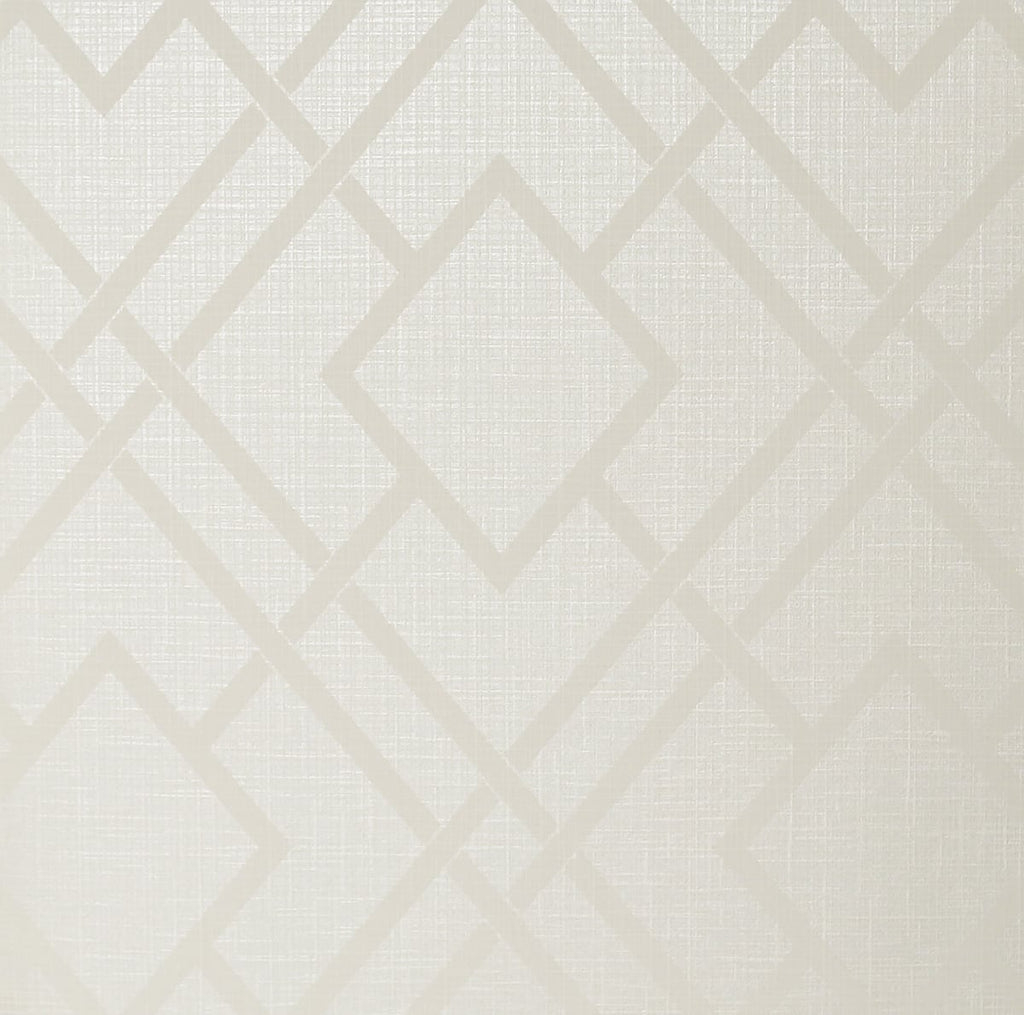 Malibu Diamond Lattice Wallpaper - Contemporary Geometric - Metallic Ivory | Malibu Wallpaper