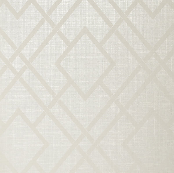Malibu Diamond Lattice Wallpaper - Contemporary Geometric - Metallic Ivory | Malibu Wallpaper