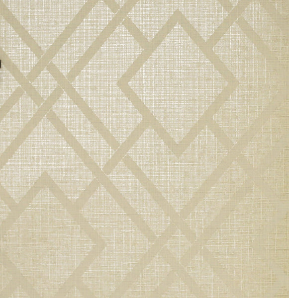 Malibu Diamond Lattice Wallpaper - Contemporary Geometric - Metallic Khaki | Malibu Wallpaper