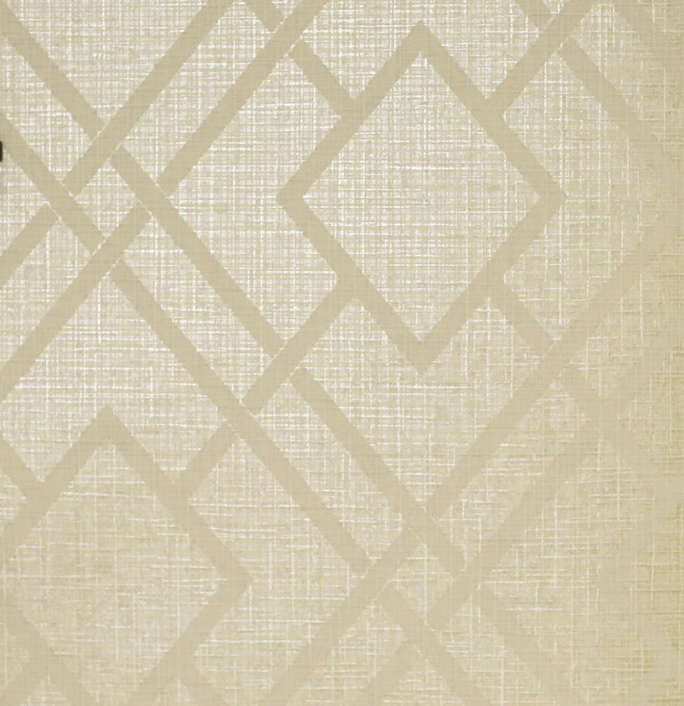Malibu Diamond Lattice Wallpaper - Contemporary Geometric - Metallic Khaki | Malibu Wallpaper