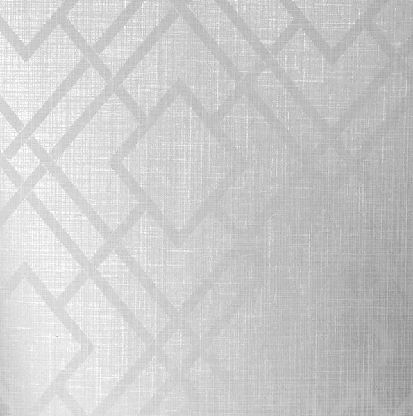 Malibu Diamond Lattice Wallpaper - Contemporary Geometric - Gray Mist & Metallic Silver | Malibu Wallpaper